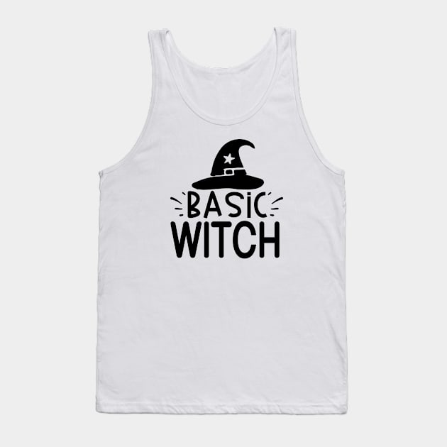 Basic Witch With Witch Hat Tank Top by Soulfully Sassy